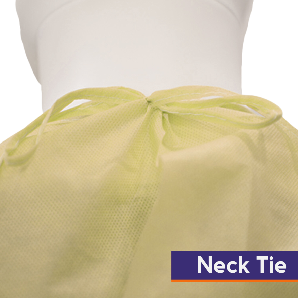 nape-ties-of-mannequin-wearing-clearview-sms-isolation-gown-with-knitted-cuffs-yellow