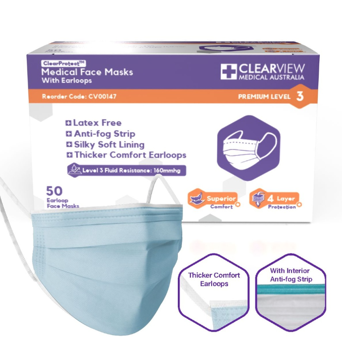 [CV00147] Clearview Level 3 Premium Face Masks  