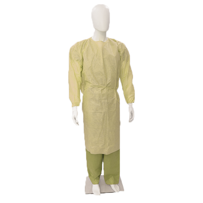 [CV00092-MY28TKC] Clearview SMS Isolation Gowns with Knitted Cuffs (Yellow)  (Medium)